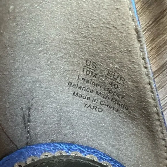 Sam Edelman Yaro Block Heel Sandal Shiny Electric Blue Leather Size W10 - Picture 4 of 7